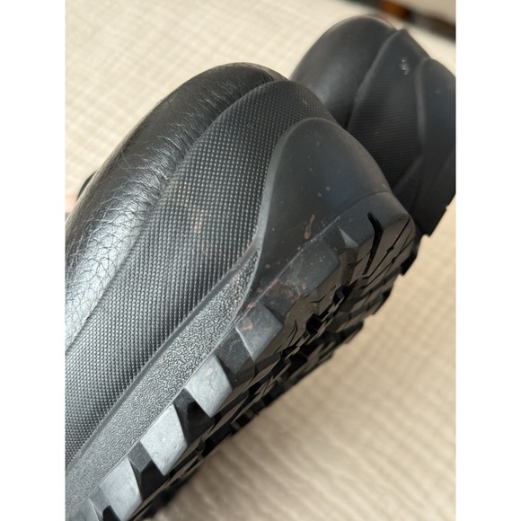 LOEFFLER RANDALL Gemma Leather Lug Sole Mule Womens 7 Black Chunky Sherpa Lined - Picture 8 of 10